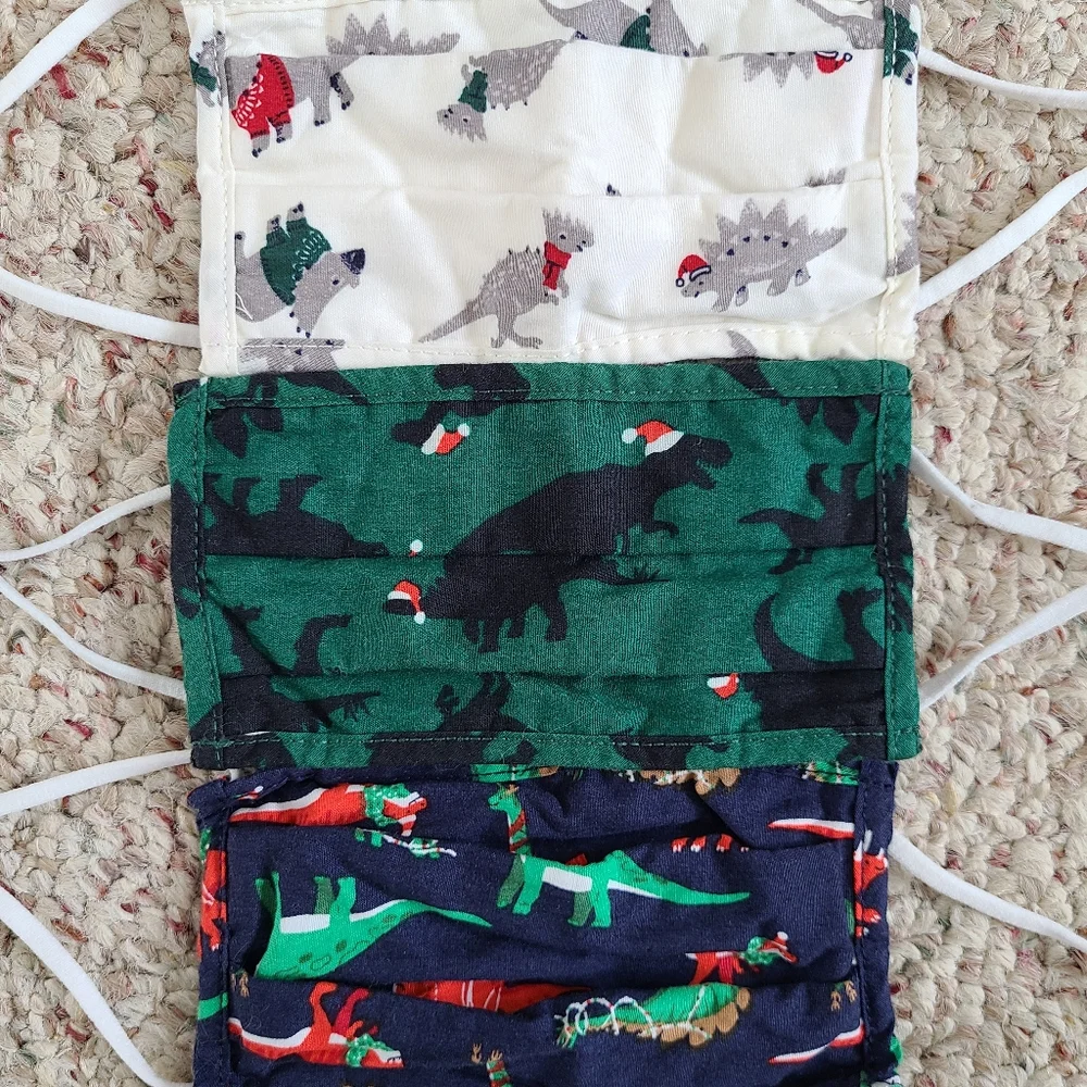 Old Navy Kids 3pk Non-Medical Grade Face Masks - Xmas Dino